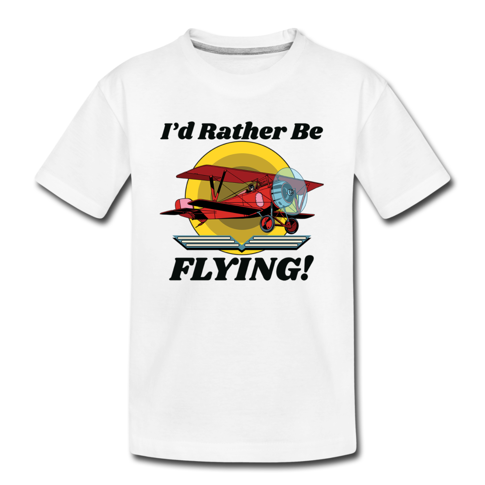 I'd Rather Be Flying - Biplane - Kids' Premium T-Shirt - white