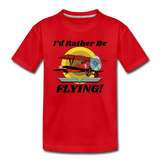 I'd Rather Be Flying - Biplane - Kids' Premium T-Shirt - red