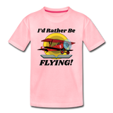 I'd Rather Be Flying - Biplane - Kids' Premium T-Shirt - pink
