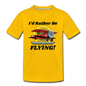 I'd Rather Be Flying - Biplane - Kids' Premium T-Shirt - sun yellow