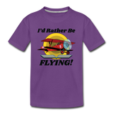 I'd Rather Be Flying - Biplane - Kids' Premium T-Shirt - purple