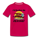I'd Rather Be Flying - Biplane - Kids' Premium T-Shirt - dark pink