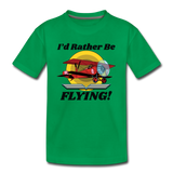 I'd Rather Be Flying - Biplane - Kids' Premium T-Shirt - kelly green