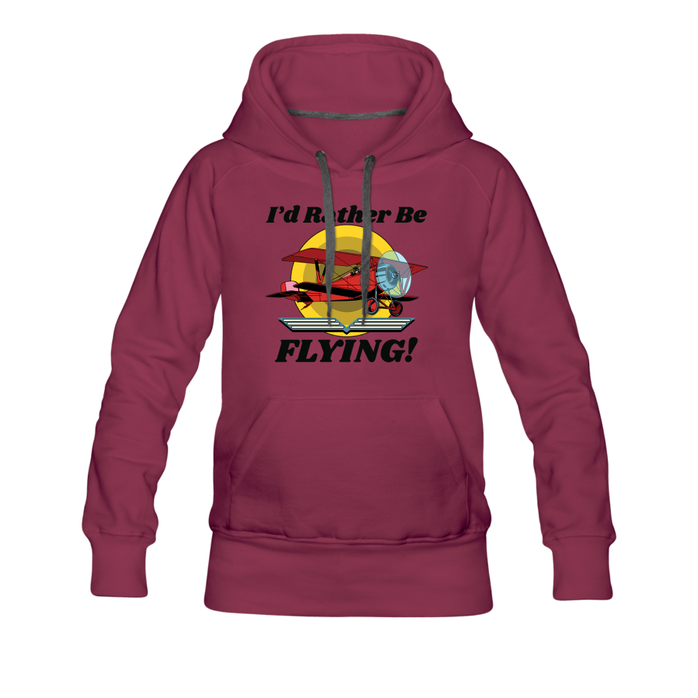 I'd Rather Be Flying - Biplane - Women’s Premium Hoodie - burgundy