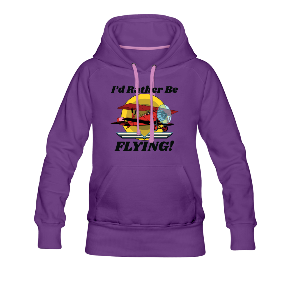 I'd Rather Be Flying - Biplane - Women’s Premium Hoodie - purple