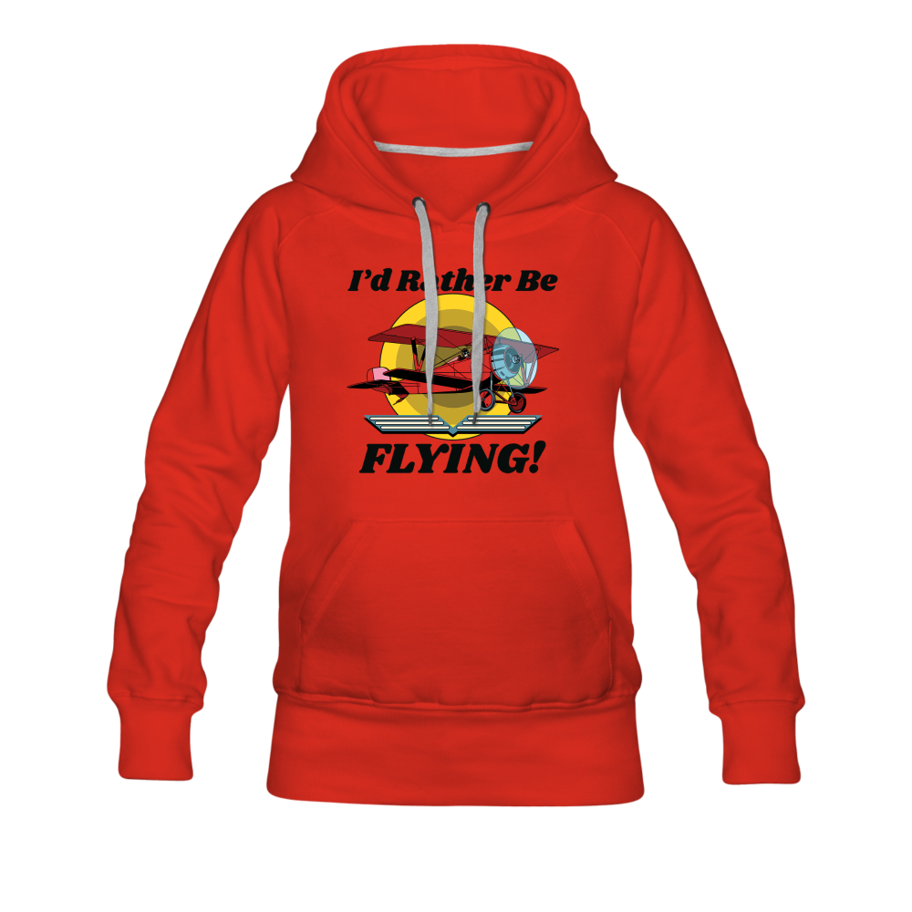 I'd Rather Be Flying - Biplane - Women’s Premium Hoodie - red