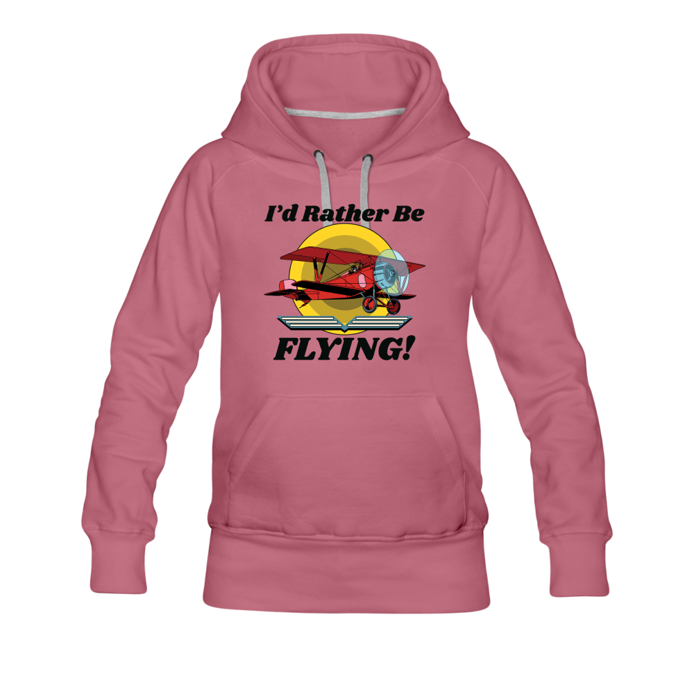 I'd Rather Be Flying - Biplane - Women’s Premium Hoodie - mauve