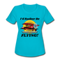 I'd Rather Be Flying - Biplane - Women's Moisture Wicking Performance T-Shirt - turquoise