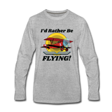 I'd Rather Be Flying - Biplane - Men's Premium Long Sleeve T-Shirt - heather gray