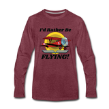 I'd Rather Be Flying - Biplane - Men's Premium Long Sleeve T-Shirt - heather burgundy