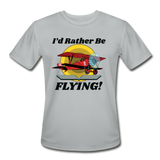 I'd Rather Be Flying - Biplane - Men’s Moisture Wicking Performance T-Shirt - silver