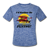 I'd Rather Be Flying - Biplane - Men’s Moisture Wicking Performance T-Shirt - heather blue