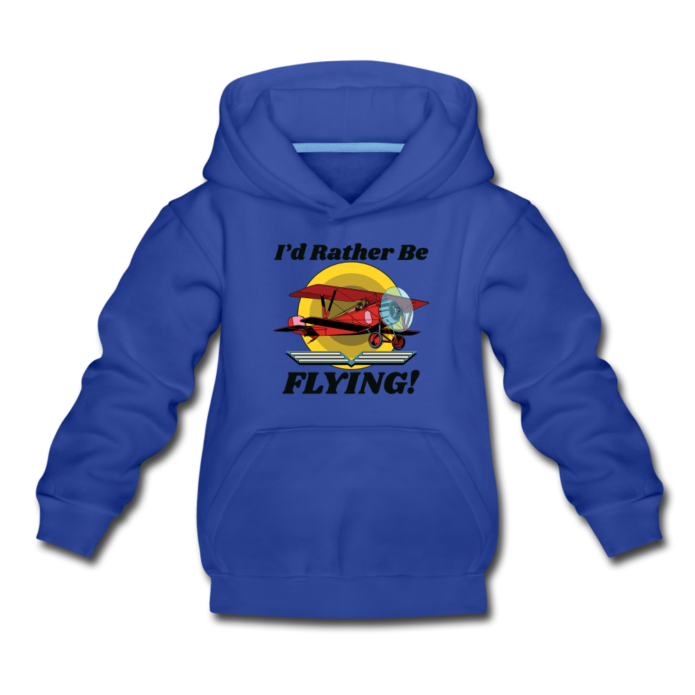 I'd Rather Be Flying - Biplane - Kids‘ Premium Hoodie - royal blue