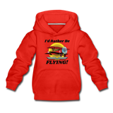 I'd Rather Be Flying - Biplane - Kids‘ Premium Hoodie - red