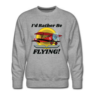 I'd Rather Be Flying - Biplane - Men’s Premium Sweatshirt - heather gray