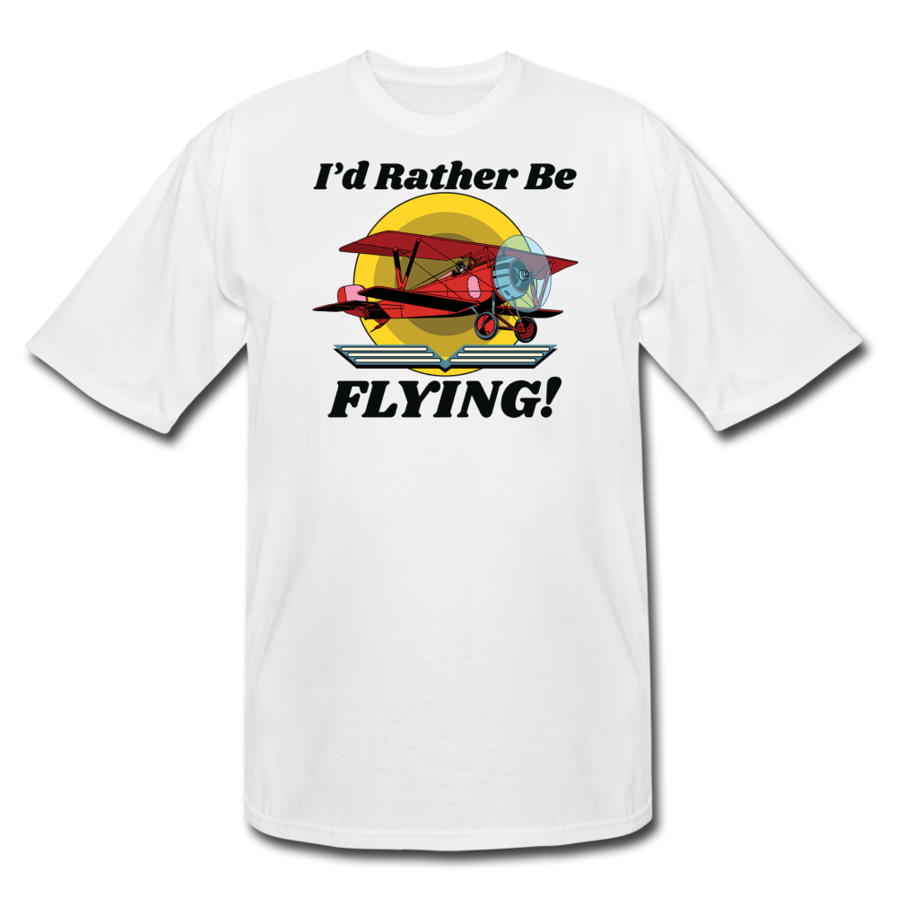 I'd Rather Be Flying - Biplane - Men's Tall T-Shirt - white