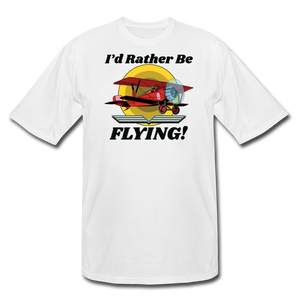 I'd Rather Be Flying - Biplane - Men's Tall T-Shirt - white