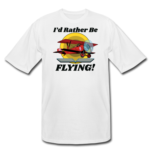 I'd Rather Be Flying - Biplane - Men's Tall T-Shirt - white
