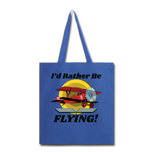 I'd Rather Be Flying - Biplane - Tote Bag - red