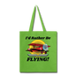 I'd Rather Be Flying - Biplane - Tote Bag - lime green