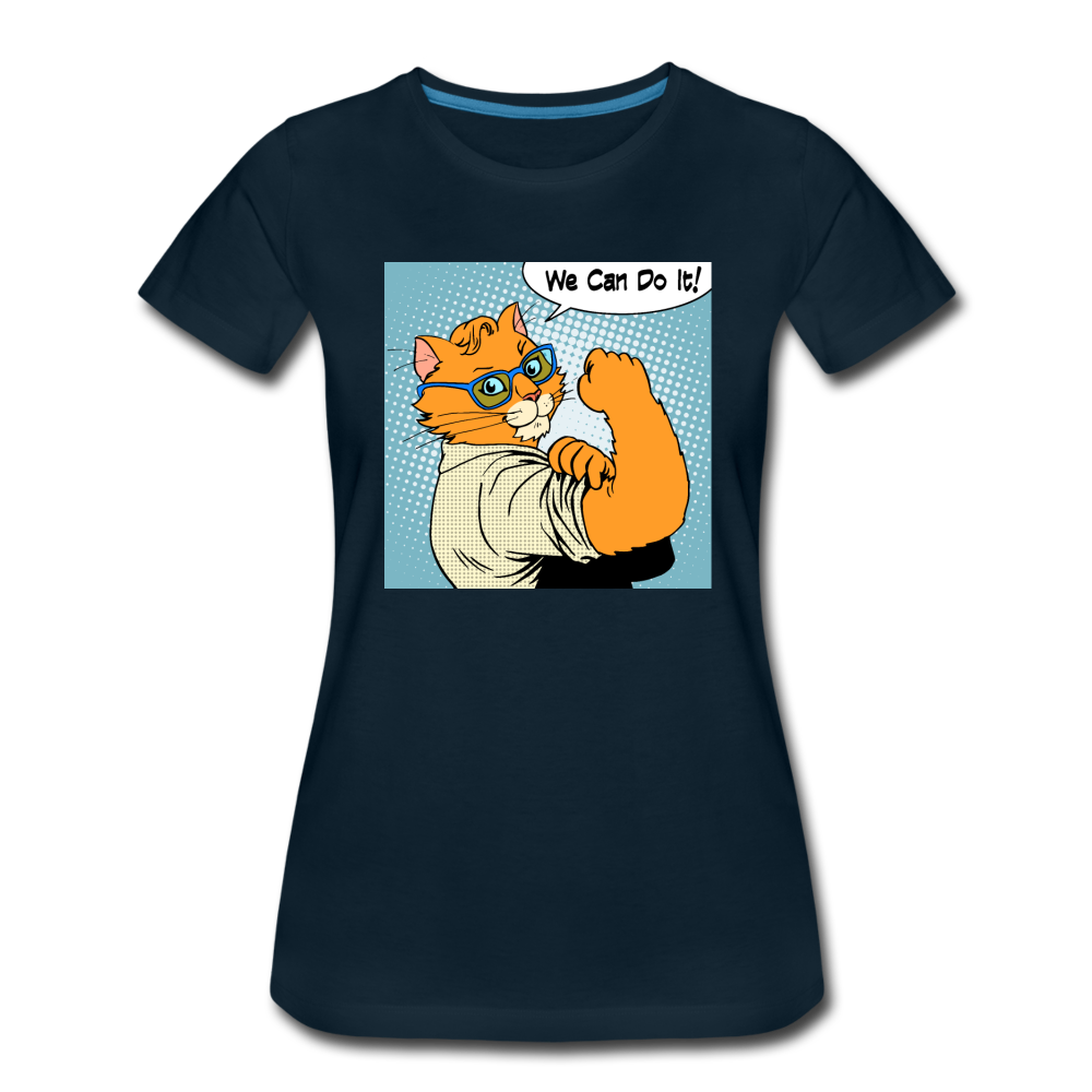 We Can Do It - Cat - Women’s Premium T-Shirt - deep navy