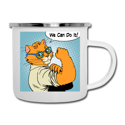 We Can Do It - Cat - Camper Mug - white