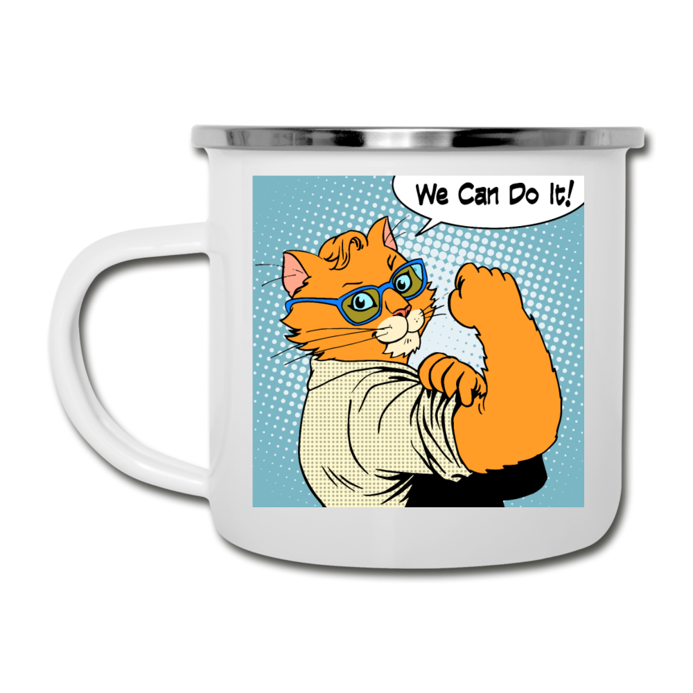 We Can Do It - Cat - Camper Mug - white