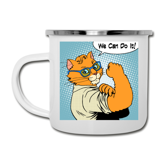 We Can Do It - Cat - Camper Mug - white