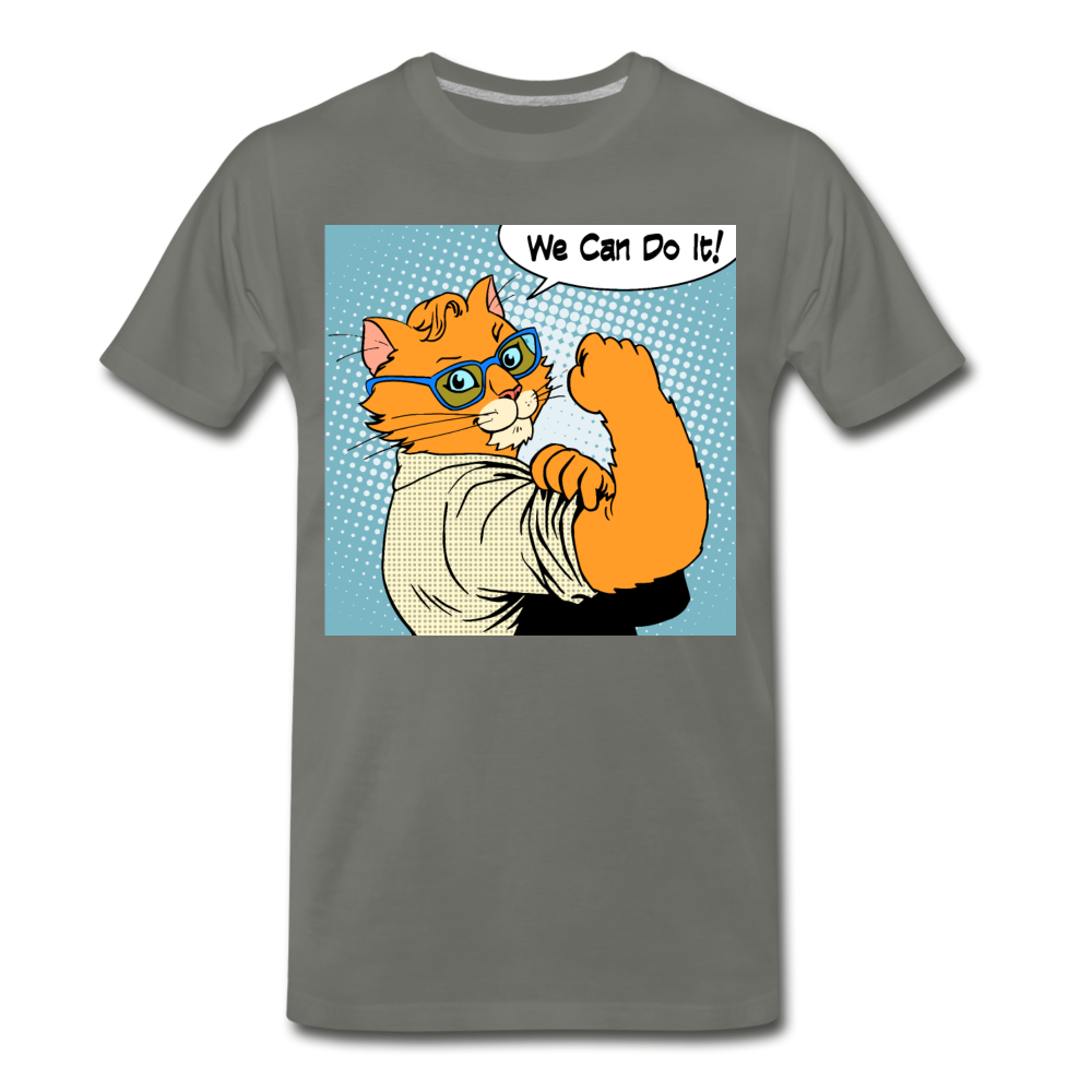 We Can Do It - Cat - Men's Premium T-Shirt - asphalt gray