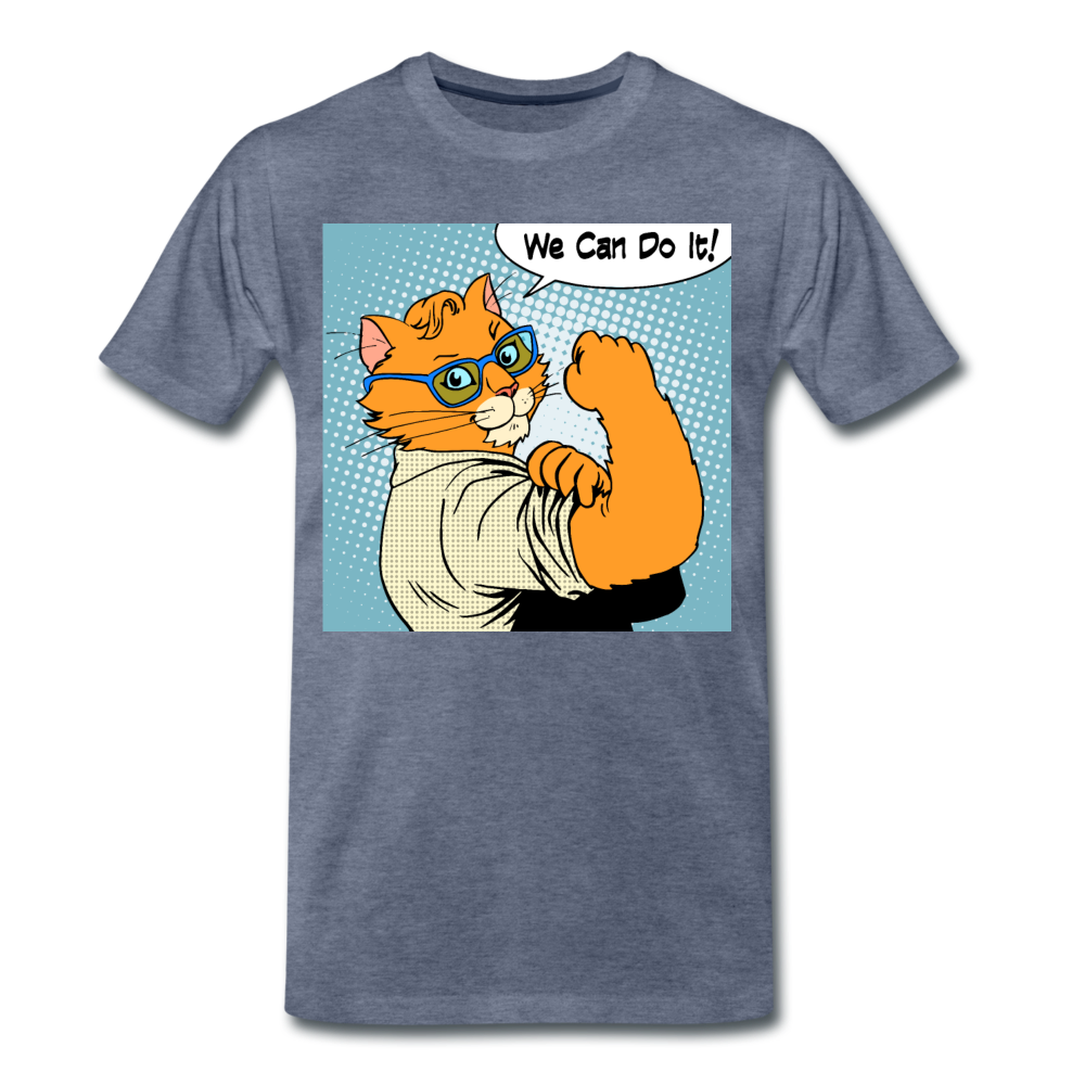 We Can Do It - Cat - Men's Premium T-Shirt - heather blue