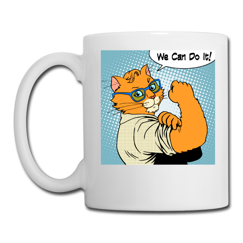 We Can Do It - Cat - Coffee/Tea Mug - white