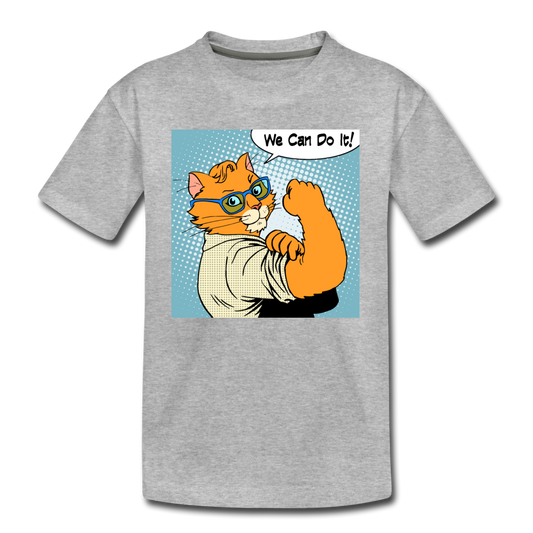 We Can Do It - Cat - Kids' Premium T-Shirt - heather gray