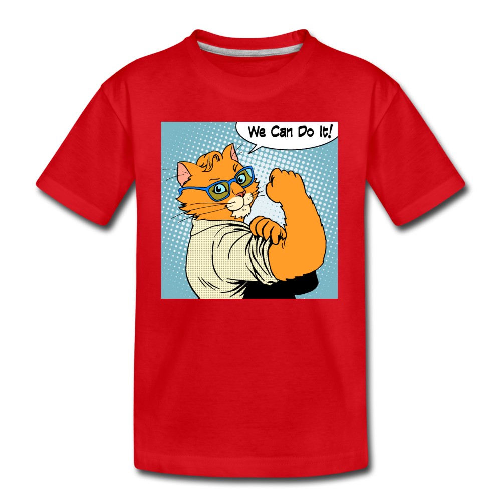 We Can Do It - Cat - Kids' Premium T-Shirt - red