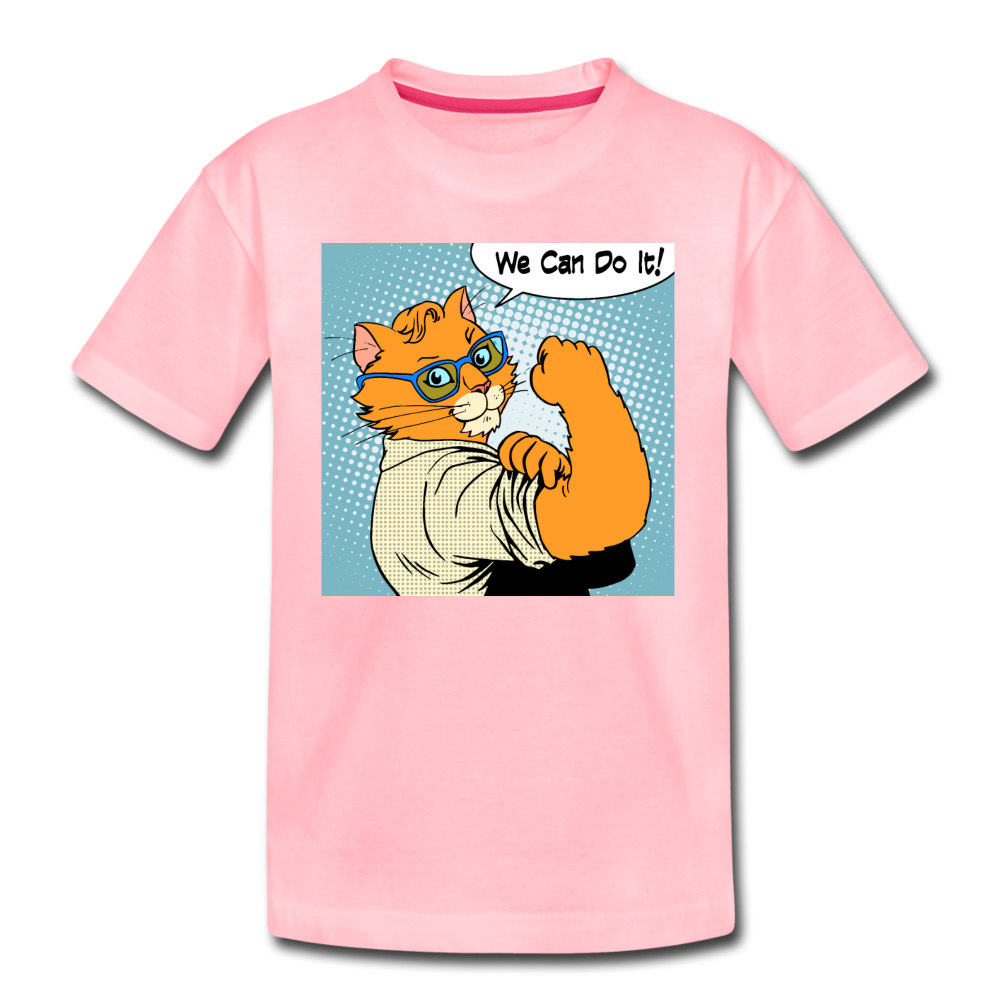 We Can Do It - Cat - Kids' Premium T-Shirt - pink