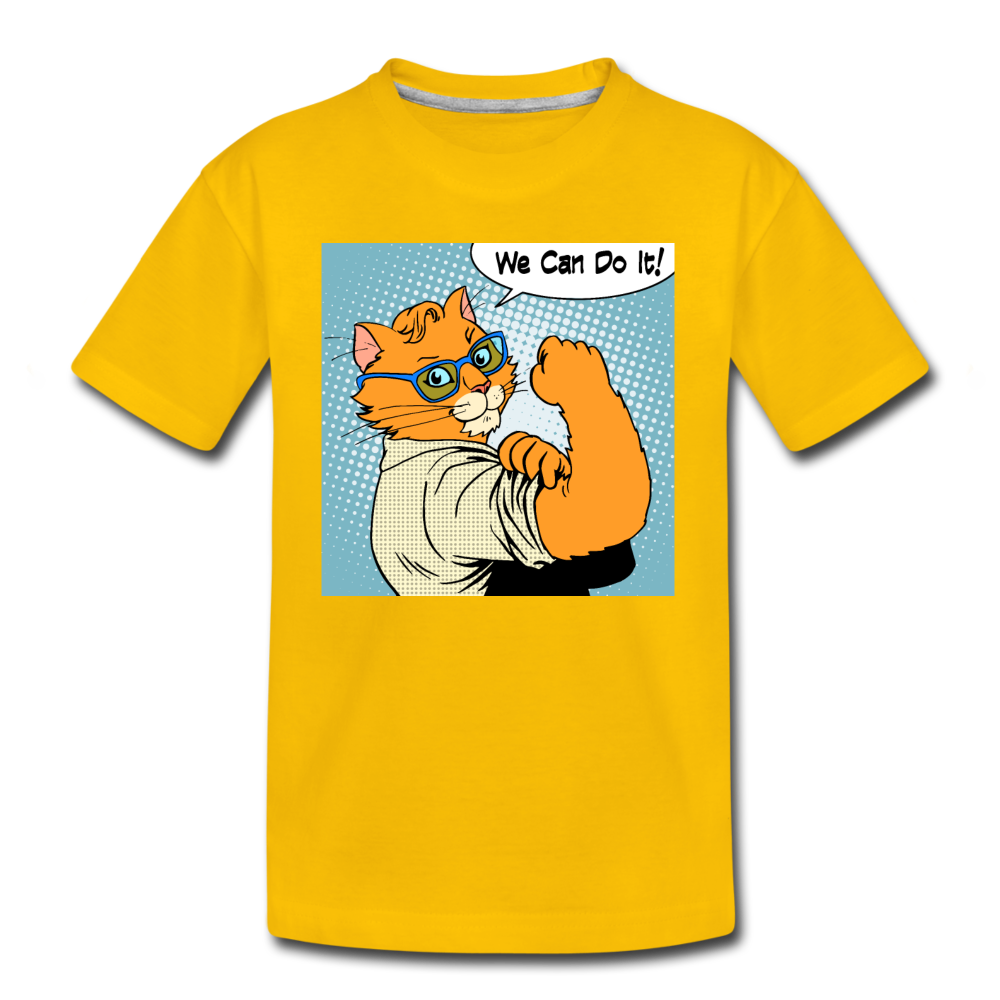 We Can Do It - Cat - Kids' Premium T-Shirt - sun yellow