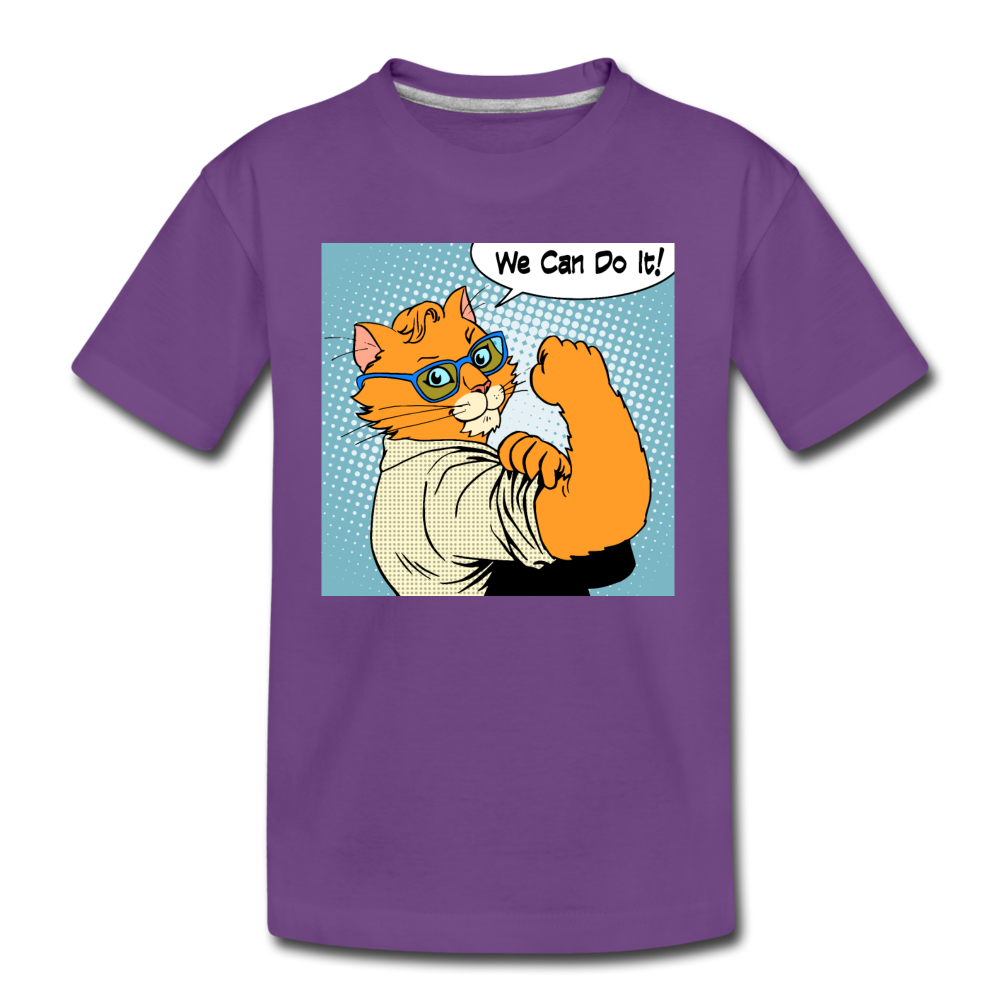 We Can Do It - Cat - Kids' Premium T-Shirt - purple