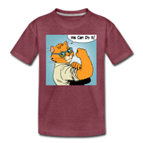 We Can Do It - Cat - Kids' Premium T-Shirt - heather burgundy
