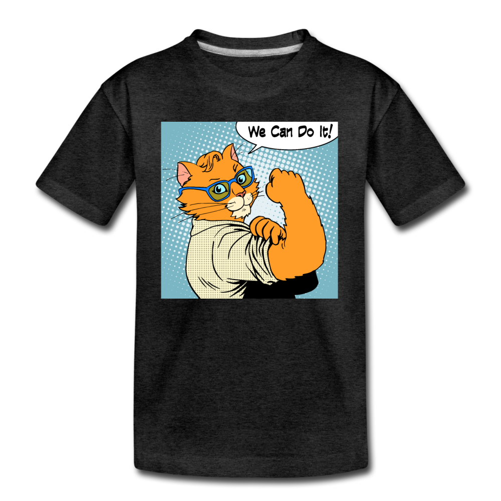 We Can Do It - Cat - Kids' Premium T-Shirt - charcoal gray