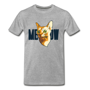 Cat Face - Meow - Men's Premium T-Shirt - heather gray
