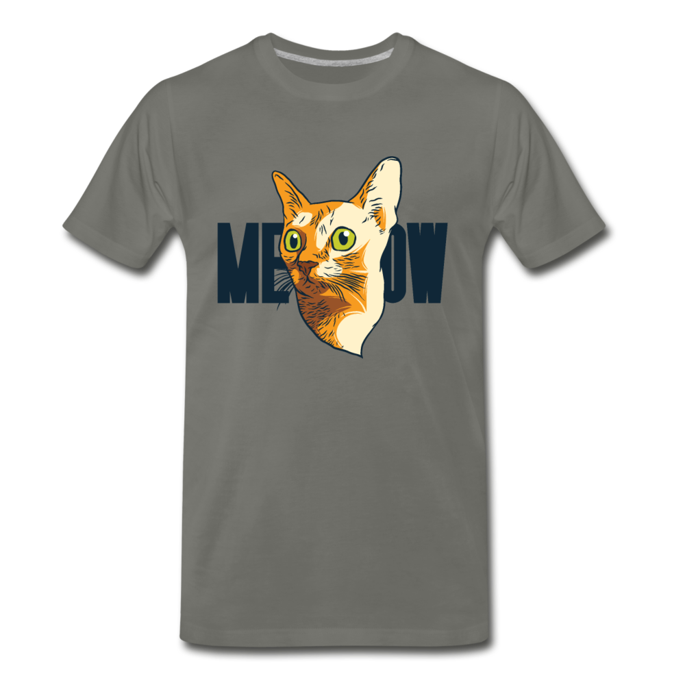 Cat Face - Meow - Men's Premium T-Shirt - asphalt gray