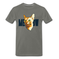 Cat Face - Meow - Men's Premium T-Shirt - asphalt gray