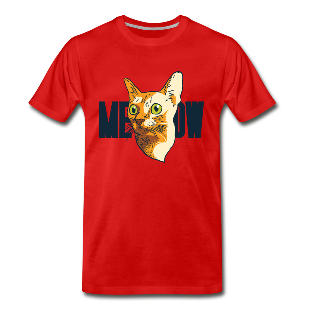 Cat Face - Meow - Men's Premium T-Shirt - red