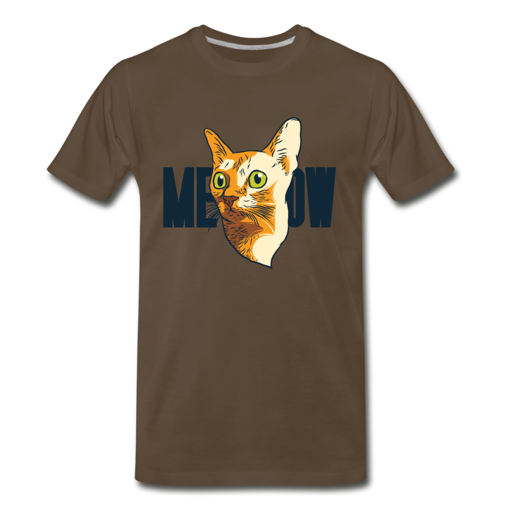 Cat Face - Meow - Men's Premium T-Shirt - noble brown