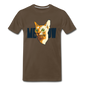 Cat Face - Meow - Men's Premium T-Shirt - noble brown