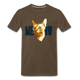 Cat Face - Meow - Men's Premium T-Shirt - noble brown