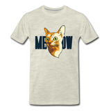 Cat Face - Meow - Men's Premium T-Shirt - heather oatmeal