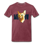 Cat Face - Meow - Men's Premium T-Shirt - heather burgundy