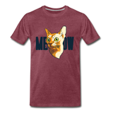 Cat Face - Meow - Men's Premium T-Shirt - heather burgundy