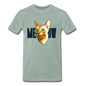 Cat Face - Meow - Men's Premium T-Shirt - steel green