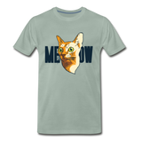 Cat Face - Meow - Men's Premium T-Shirt - steel green